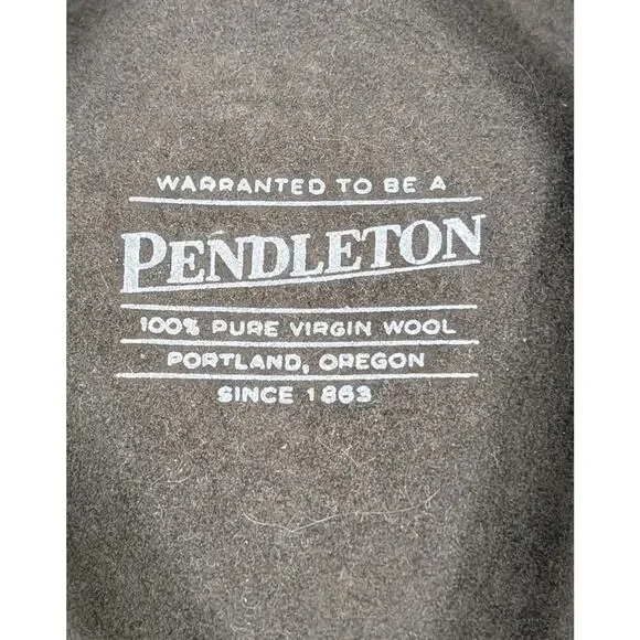 Pendleton Wool Felt Safari Fedora Hat Brown Leather Band Outback Style Medium...